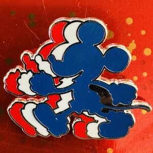 Disney pin 136135 Mickey Mouse walking All American red white blue silhouette